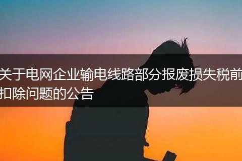 关于电网企业输电线路部分报废损失税前扣除问题的公告