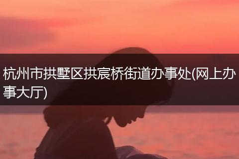 杭州市拱墅区拱宸桥街道办事处(网上办事大厅)