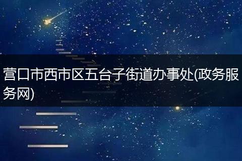 营口市西市区五台子街道办事处(政务服务网)