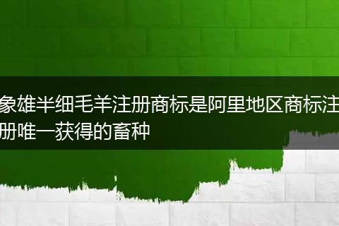象雄半细毛羊注册商标是阿里地区商标注册唯一获得的畜种