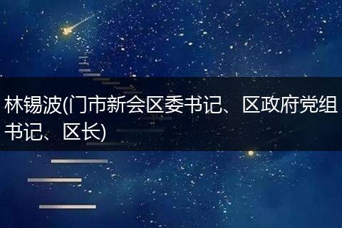 林锡波(门市新会区委书记、区政府党组书记、区长)