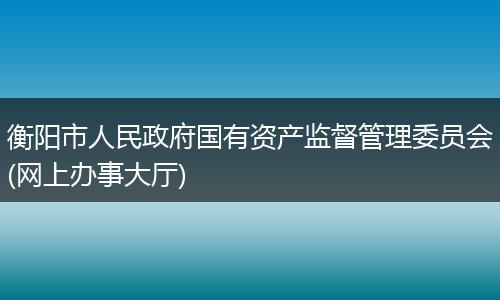衡阳市人民政府国有资产监督管理委员会(网上办事大厅)