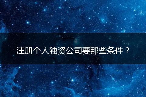 注册个人独资公司要那些条件？