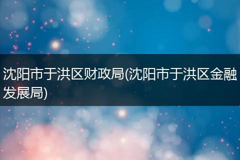 沈阳市于洪区财政局(沈阳市于洪区金融发展局)