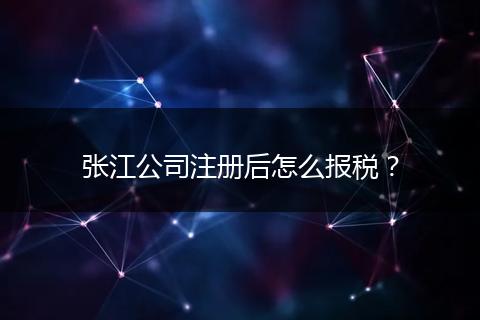 张江公司注册后怎么报税？