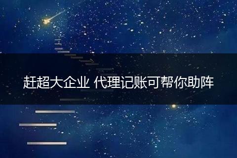 赶超大企业 代理记账可帮你助阵
