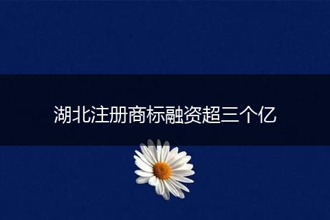 湖北注册商标融资超三个亿