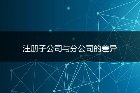 注册子公司与分公司的差异