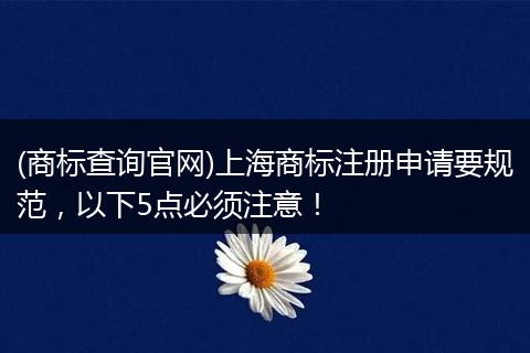 (商标查询官网)上海商标注册申请要规范,以下5点必须注意!