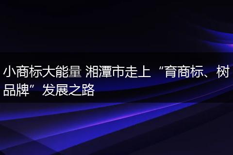 小商标大能量 湘潭市走上“育商标、树品牌”发展之路