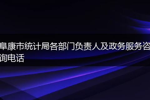 阜康市统计局各部门负责人及政务服务咨询电话