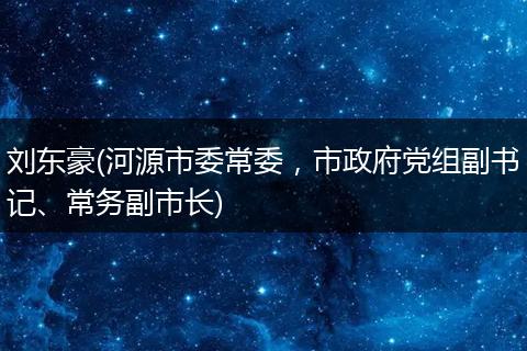 刘东豪(河源市委常委，市政府党组副书记、常务副市长)