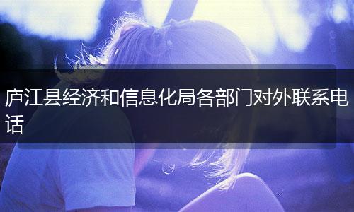 庐江县经济和信息化局各部门对外联系电话