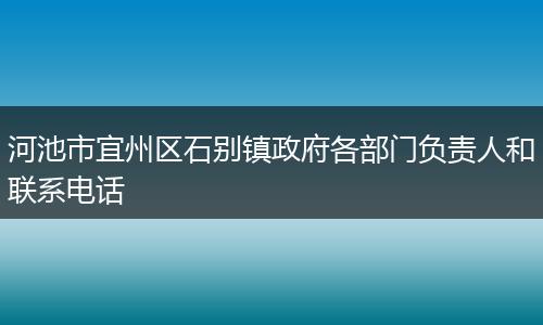 河池市宜州区石别镇政府各部门负责人和联系电话