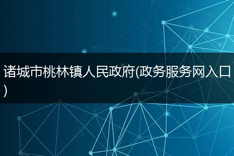 诸城市桃林镇人民政府(政务服务网入口)