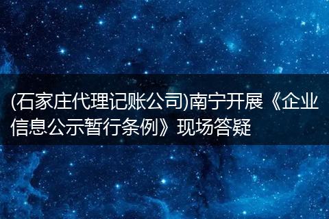 (石家庄代理记账公司)南宁开展《企业信息公示暂行条例》现场答疑