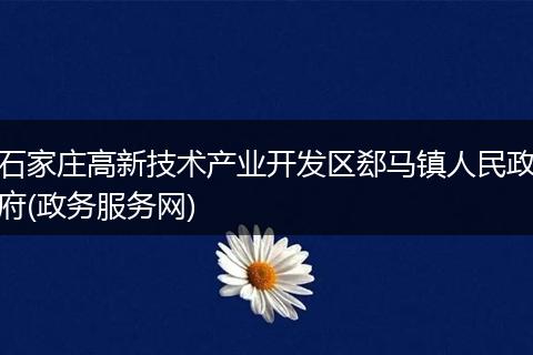 石家庄高新技术产业开发区郄马镇人民政府(政务服务网)