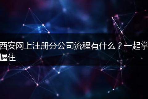 西安网上注册分公司流程有什么？一起掌握住