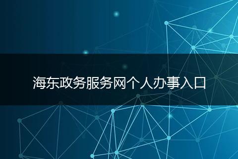 海东政务服务网个人办事入口