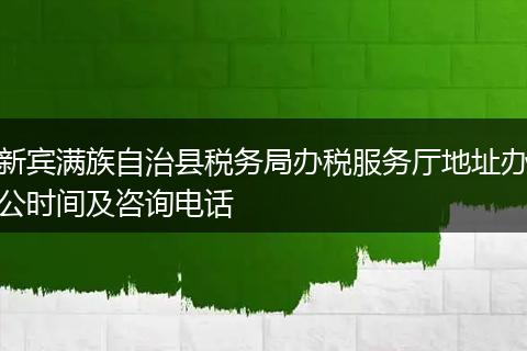 新宾满族自治县税务局办税服务厅地址办公时间及咨询电话