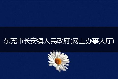 东莞市长安镇人民政府(网上办事大厅)