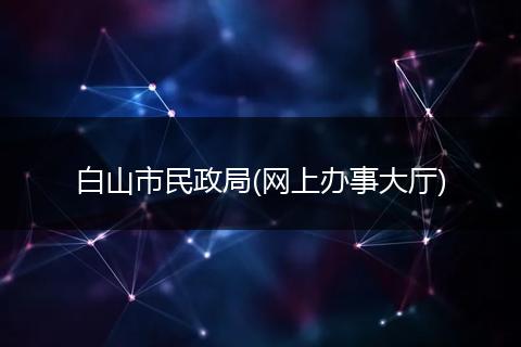 白山市民政局(网上办事大厅)