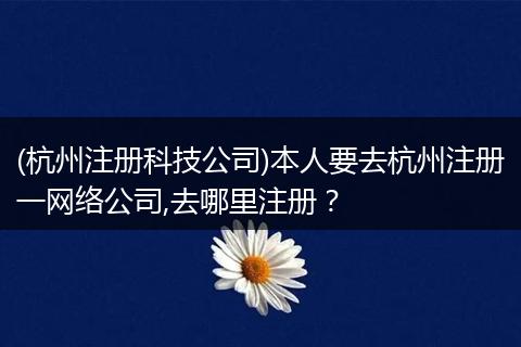 (杭州注册科技公司)本人要去杭州注册一网络公司,去哪里注册？