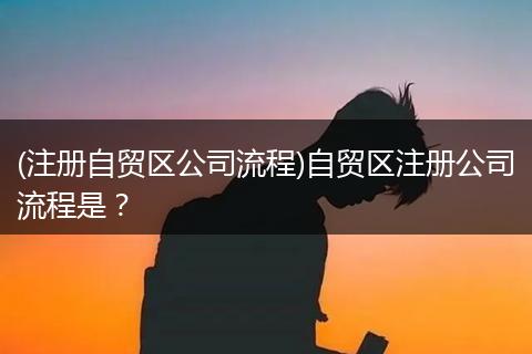 (注册自贸区公司流程)自贸区注册公司流程是?