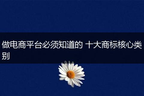 做电商平台必须知道的 十大商标核心类别