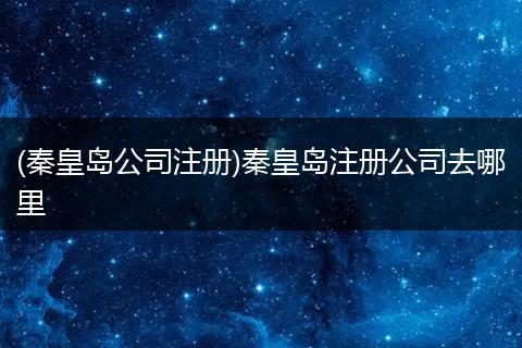 (秦皇岛公司注册)秦皇岛注册公司去哪里