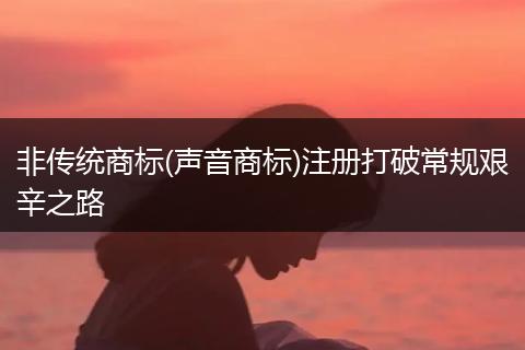 非传统商标(声音商标)注册打破常规艰辛之路