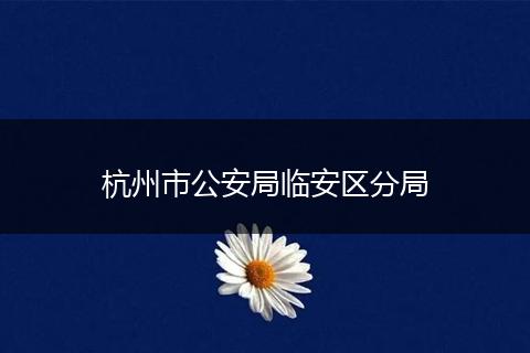 杭州市公安局临安区分局