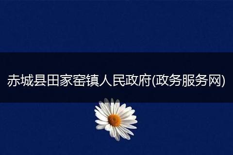 赤城县田家窑镇人民政府(政务服务网)