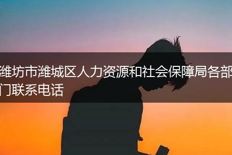 潍坊市潍城区人力资源和社会保障局各部门联系电话