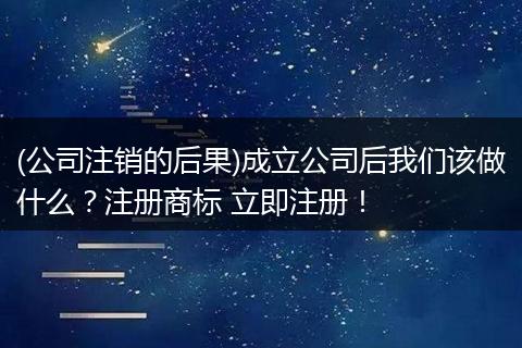 (公司注销的后果)成立公司后我们该做什么？注册商标 立即注册！