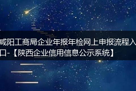 咸阳工商局企业年报年检网上申报流程入口-【陕西企业信用信息公示系统】