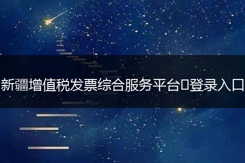 新疆增值税发票综合服务平台​登录入口