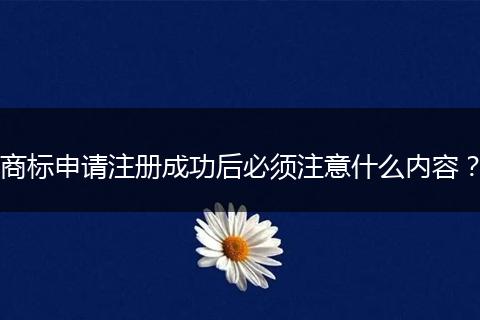 商标申请注册成功后必须注意什么内容？
