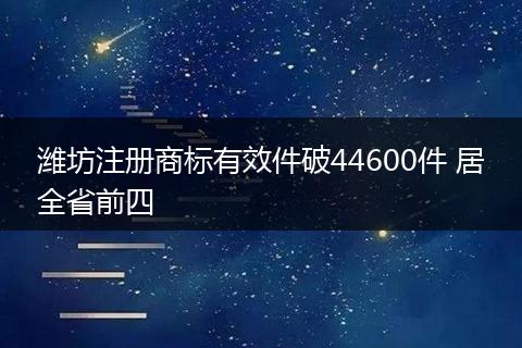 潍坊注册商标有效件破44600件 居全省前四