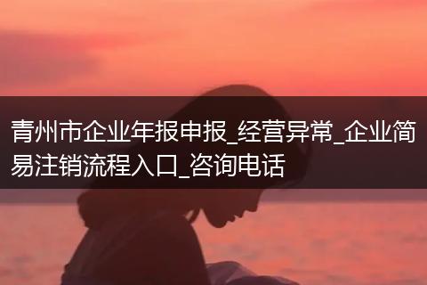 青州市企业年报申报_经营异常_企业简易注销流程入口_咨询电话