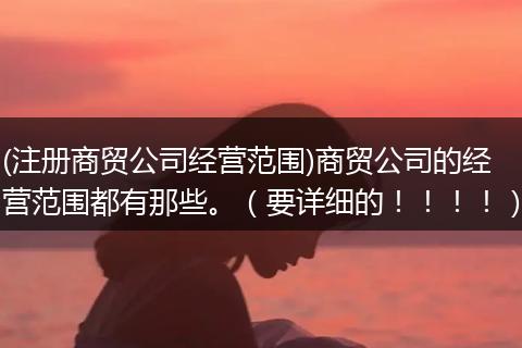 (注册商贸公司经营范围)商贸公司的经营范围都有那些。（要详细的！！！！）