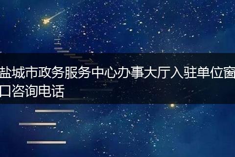 盐城市政务服务中心办事大厅入驻单位窗口咨询电话