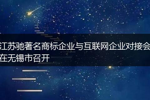 江苏驰著名商标企业与互联网企业对接会在无锡市召开