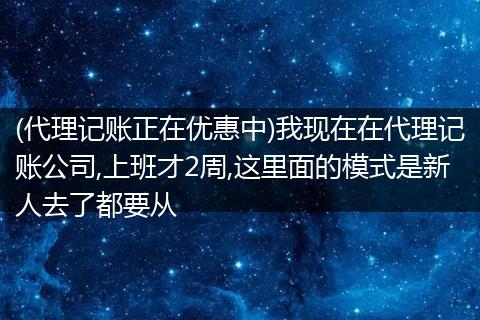 (代理记账正在优惠中)我现在在代理记账公司,上班才2周,这里面的模式是新人去了都要从