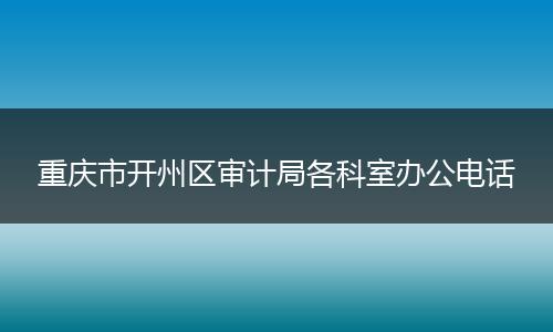 重庆市开州区审计局各科室办公电话