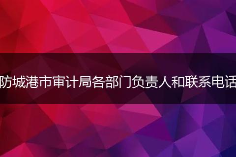 防城港市审计局各部门负责人和联系电话