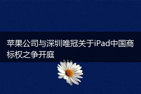 苹果公司与深圳唯冠关于iPad中国商标权之争开庭