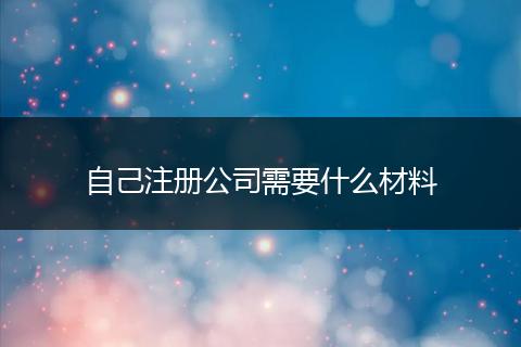 自己注册公司需要什么材料