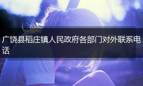 广饶县稻庄镇人民政府各部门对外联系电话