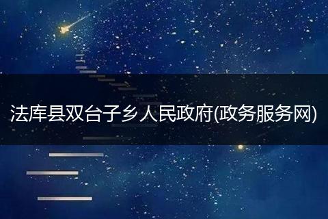 法库县双台子乡人民政府(政务服务网)